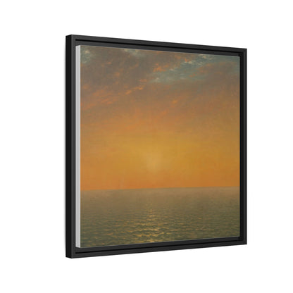John Frederick Kensett : Sunset on the Sea (1872) - Museum Collection - Framed Canvas Print