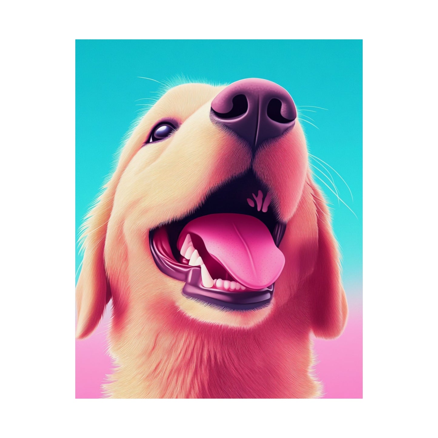 Good Boy - Golden Retriever - Whimsical Animals Series - Matte Vertical Poster - Perfect for Dog Lovers