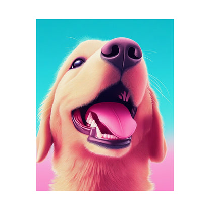 Good Boy - Golden Retriever - Whimsical Animals Series - Matte Vertical Poster - Perfect for Dog Lovers