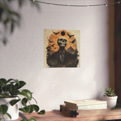 Mystic Black Sun Skull Gothic Poster - Dark Art - Fine Art Prints - Wall Art