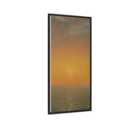 John Frederick Kensett : Sunset on the Sea (1872) - Museum Collection - Framed Canvas Print