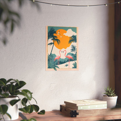 Welcome to Miami - Tropical Flamingo Poster - Boho Wall Art - Bohemian Art Prints - Home Décor