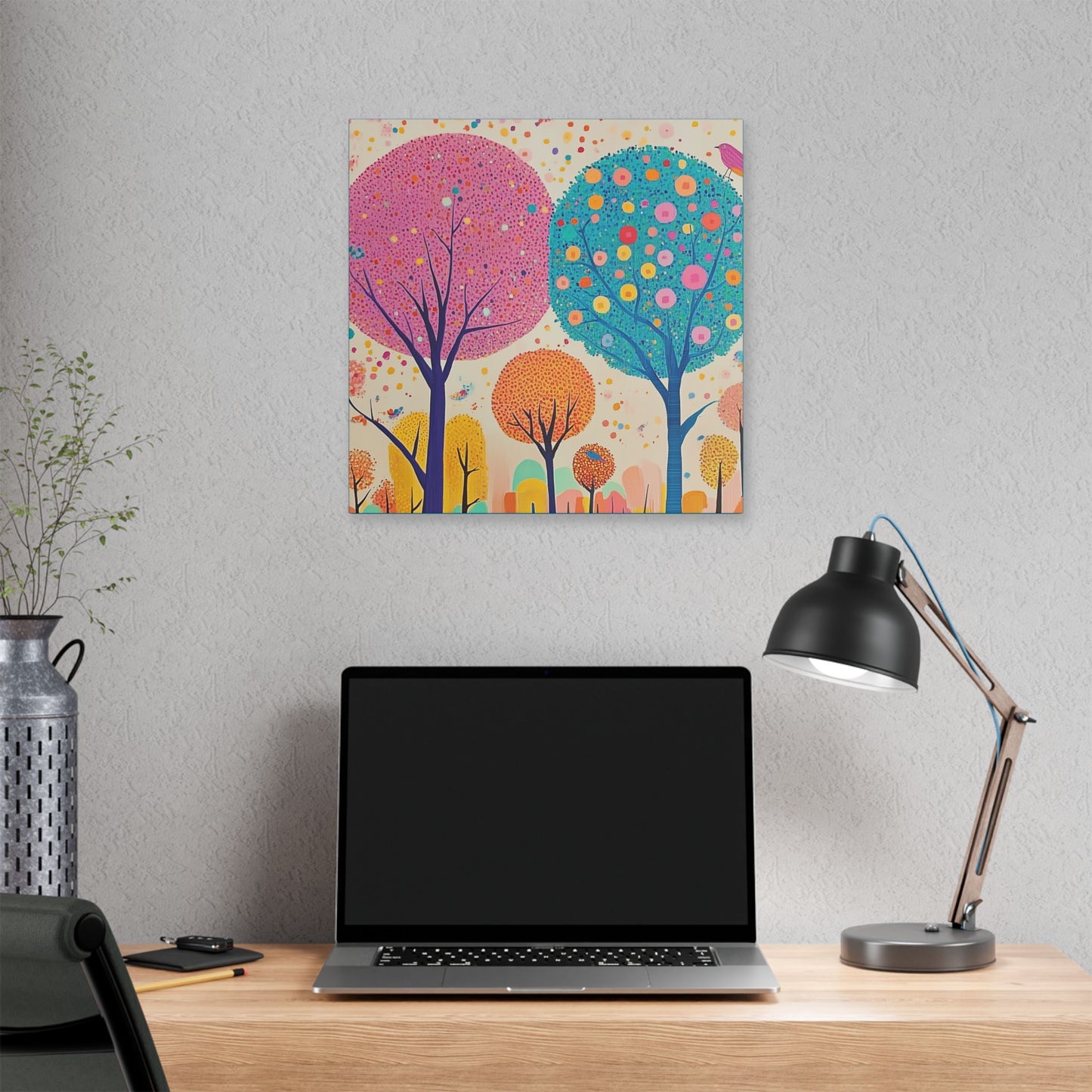 Happy Polka Dot Trees - Delight in Nature Series - Fine Art Print on Canvas