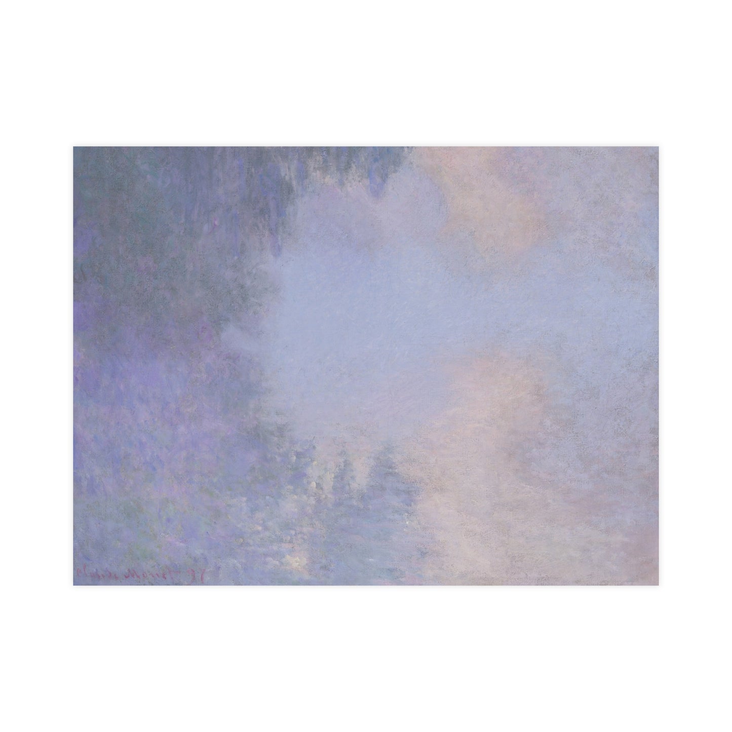 Branch of the Seine near Giverny in Mist - Monet Fine Art Poster