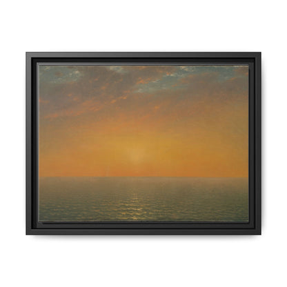 John Frederick Kensett : Sunset on the Sea (1872) - Museum Collection - Framed Canvas Print
