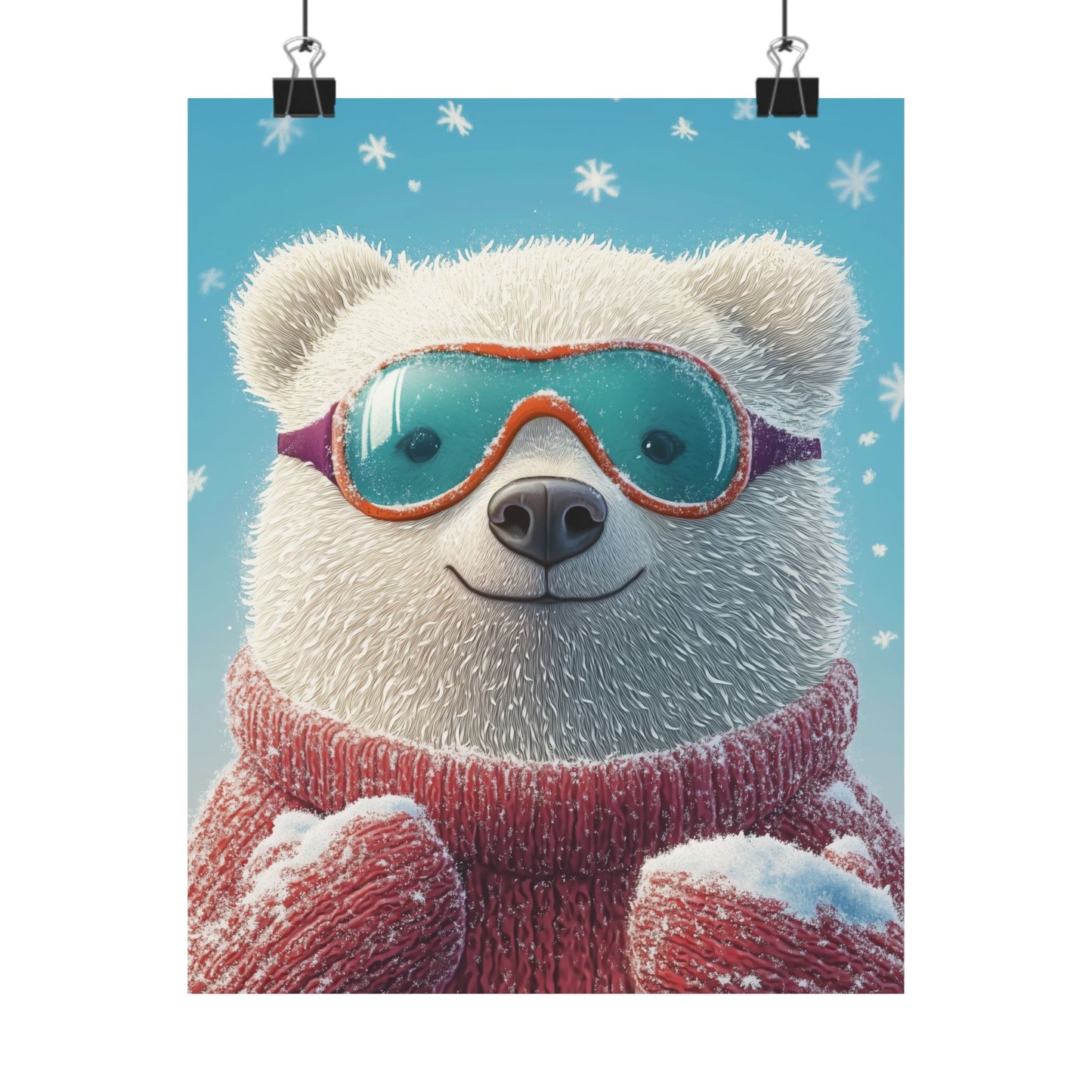 Chill Polar Bear Winter Poster - Cozy & Joyful -  Wall Art & Home Décor