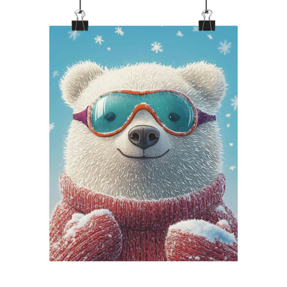 Chill Polar Bear Winter Poster - Cozy & Joyful -  Wall Art & Home Décor
