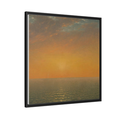 John Frederick Kensett : Sunset on the Sea (1872) - Museum Collection - Framed Canvas Print