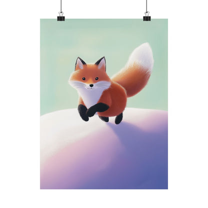 Playful Fox  - Whimsical Animals Wall Art - Cute Animal Posters -  Love Foxes - Vertical Poster