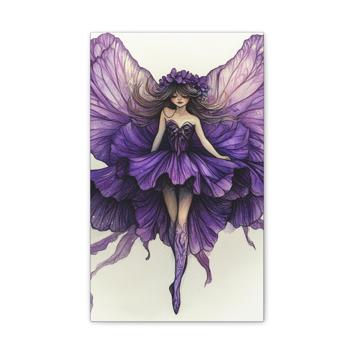 A Violet Affair - Fairies & Flowers Collection - Wall Art - on Canvas
