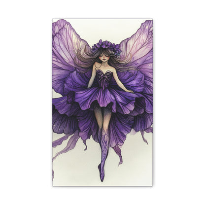 A Violet Affair - Fairies & Flowers Collection - Wall Art - on Canvas