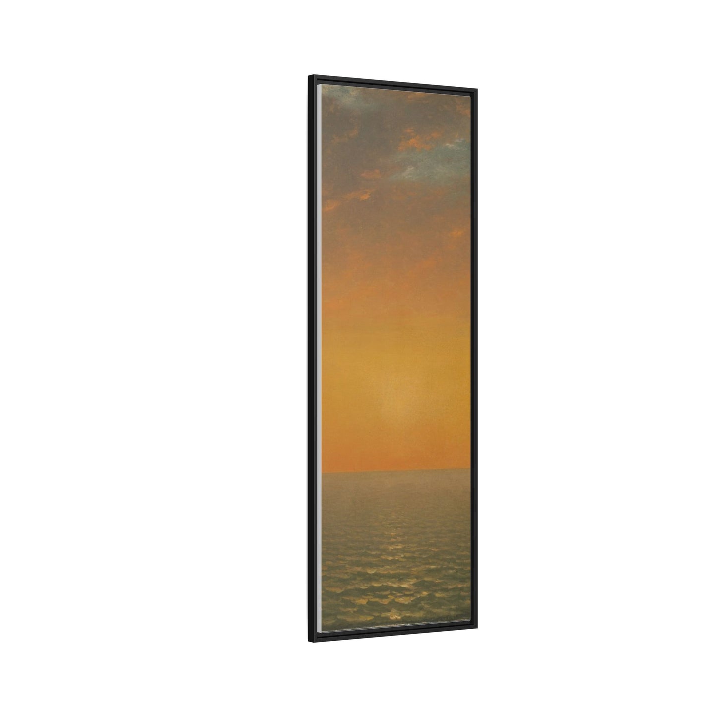John Frederick Kensett : Sunset on the Sea (1872) - Museum Collection - Framed Canvas Print