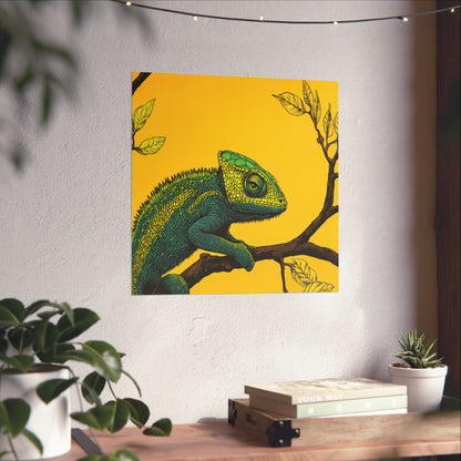 I am not Amused - The Candid Chameleon - Whimsical Animals - Fine Art Print - Vertical Poster - Bohemian Wall Art