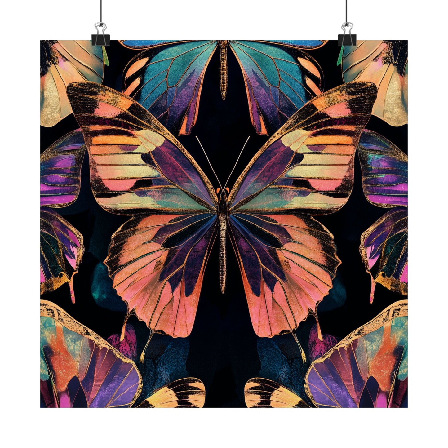 Vibrant Boho Butterflies Fine Art Pint - Matte Poster - Colorful Wall Art for Nature Lovers