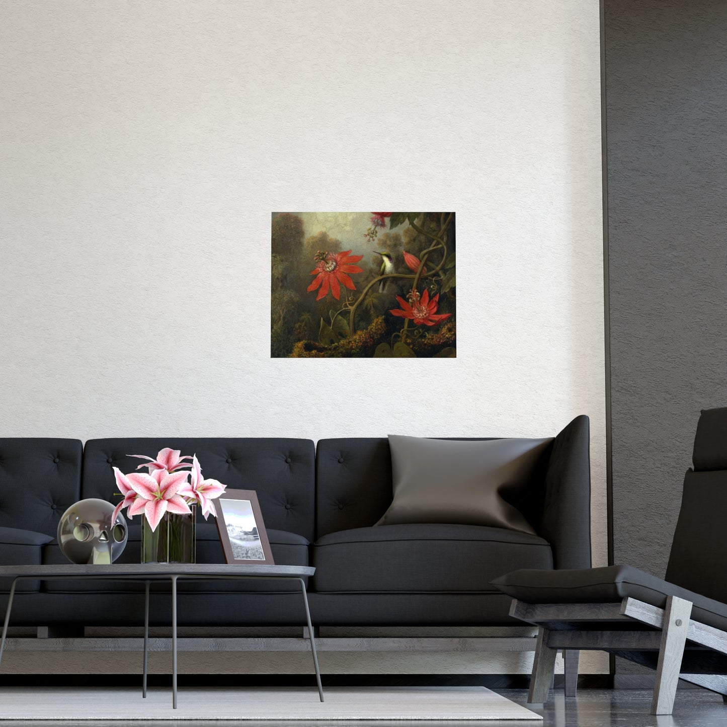 Hummingbird in Lush Tropical Landscape - Museum Collection - Fine Art Poster