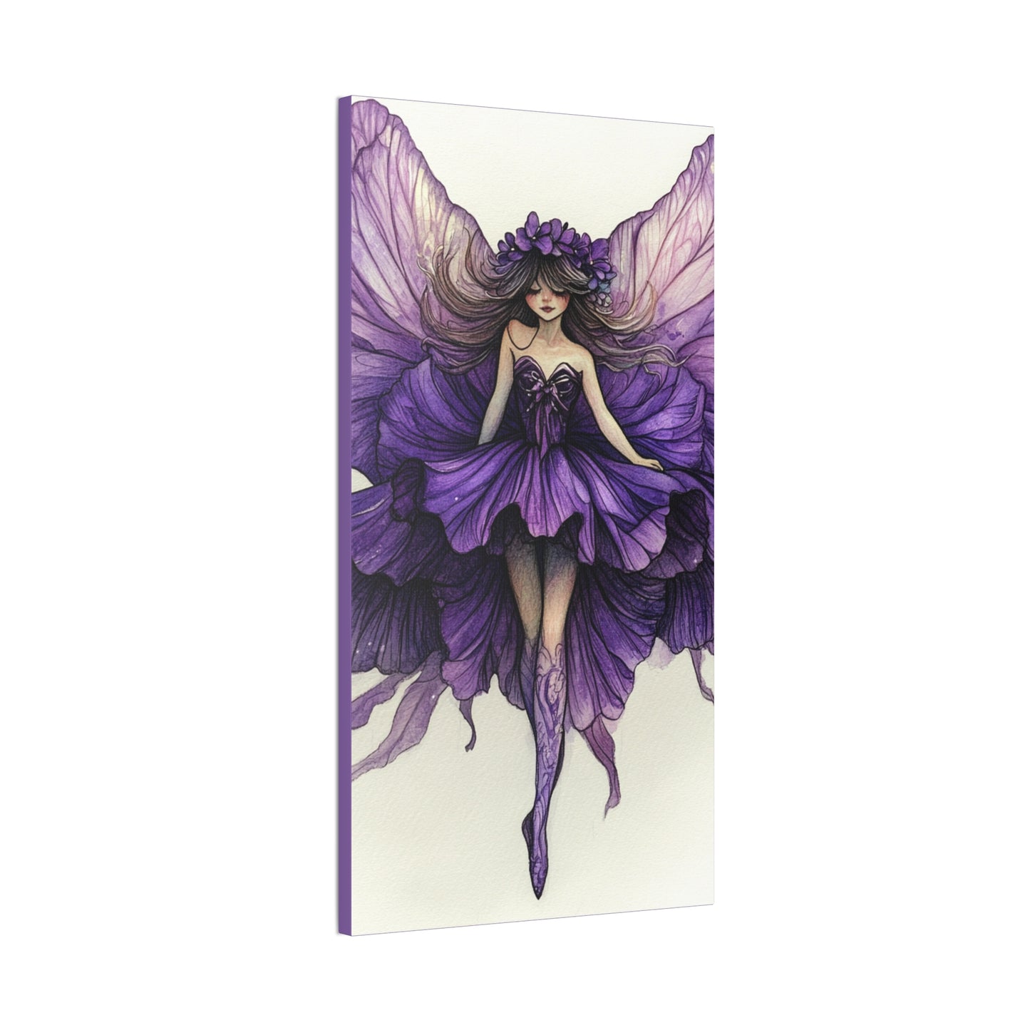 A Violet Affair - Fairies & Flowers Collection - Wall Art - on Canvas