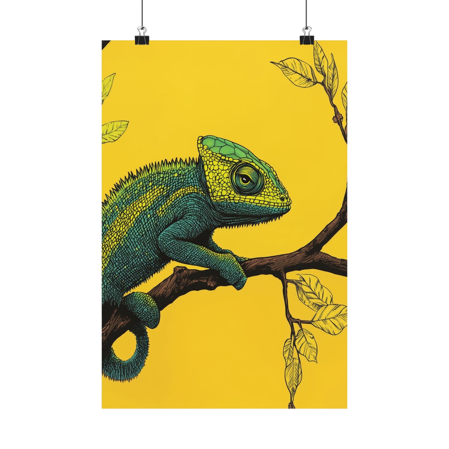 I am not Amused - The Candid Chameleon - Whimsical Animals - Fine Art Print - Vertical Poster - Bohemian Wall Art
