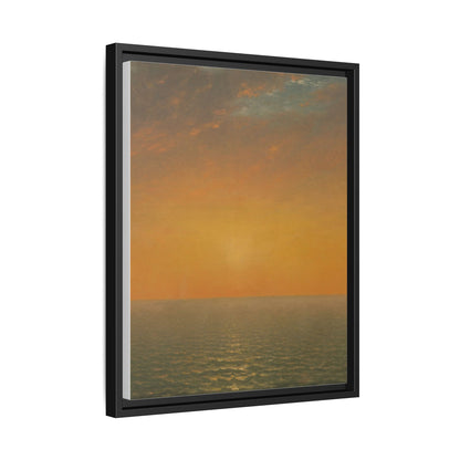 John Frederick Kensett : Sunset on the Sea (1872) - Museum Collection - Framed Canvas Print
