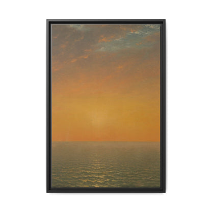 John Frederick Kensett : Sunset on the Sea (1872) - Museum Collection - Framed Canvas Print
