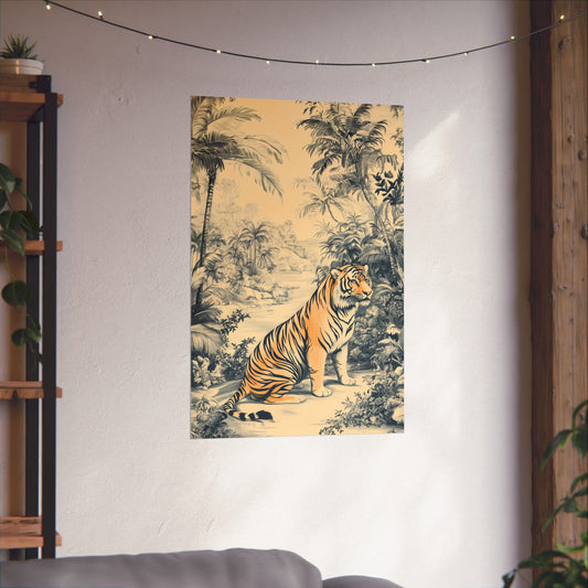 Jungle Tiger Vintage Wildlife Fine Art Print