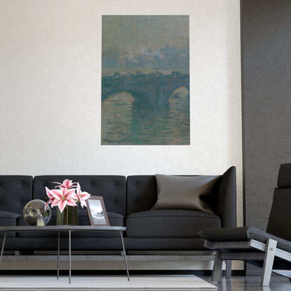 Waterloo Bridge Gray Weather - Monet Fine Art Poster