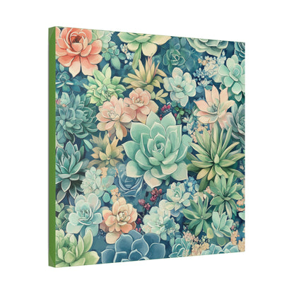 Succulents in Pastel - Secret Garden Collection - Fine Art Print on Canvas