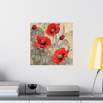 Pretty Poppy Fine Art Print - Floral Matte Vertical Poster – Artwork for Home Décor