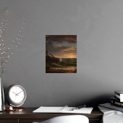 The Stranded Ship - Maritime Drama Fine Art Poster