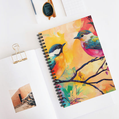 Love Birds in Paradise - Ruled Line Notebook - Zen Home & Office Collection