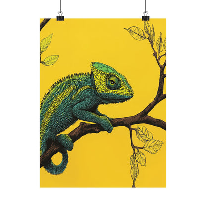 I am not Amused - The Candid Chameleon - Whimsical Animals - Fine Art Print - Vertical Poster - Bohemian Wall Art