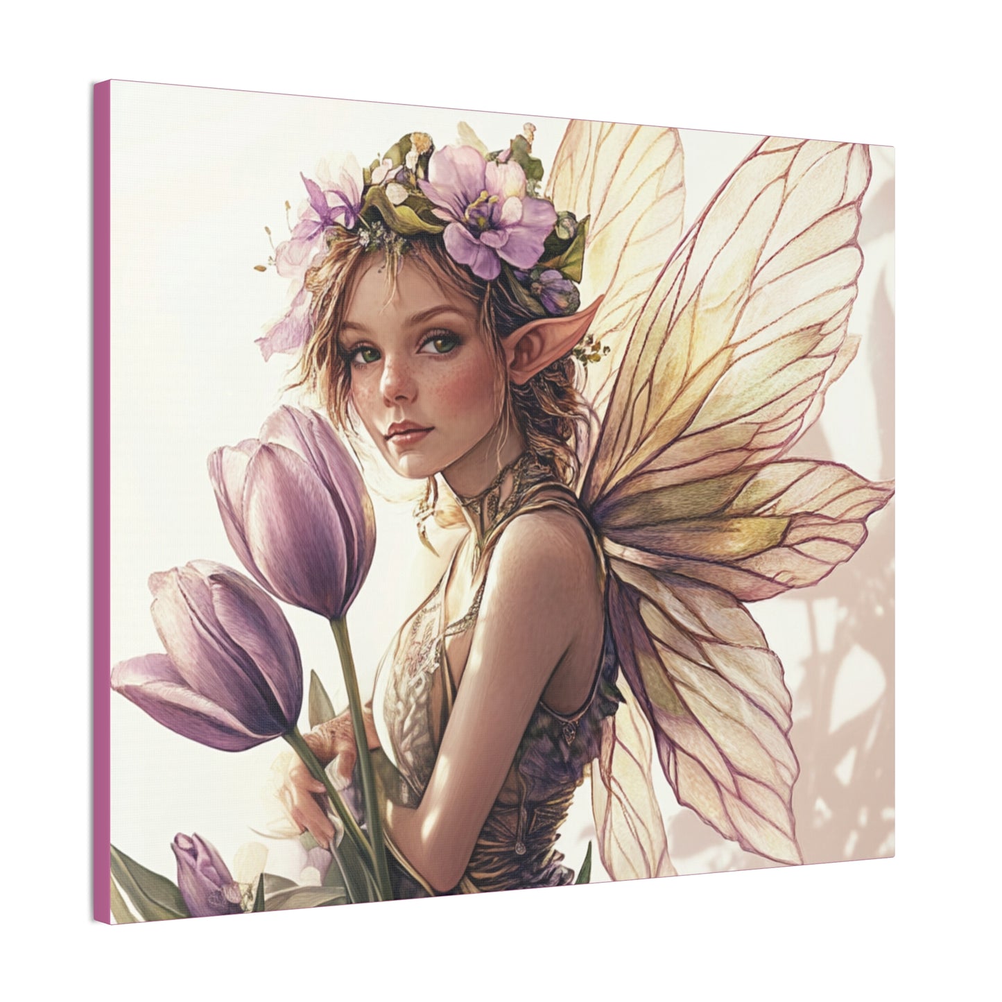 Tuesdays are for Tulips - Flowers & Fairies Collection - Fine Art Print on Canvas