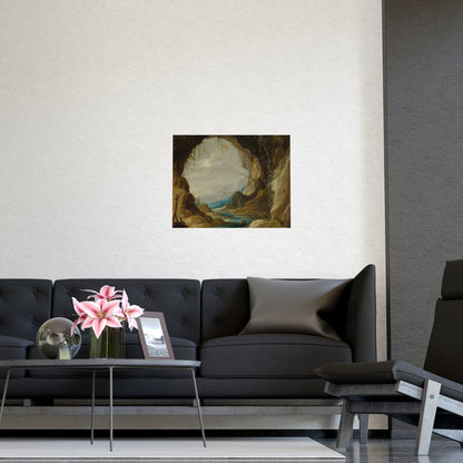 Vista from a Grotto - Romantic Cave Landscape Fine Art Poster