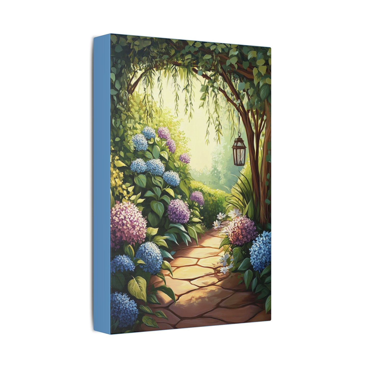 Hydrangea Courtyard - Secret Garden Series - Fine Art Print on Canvas