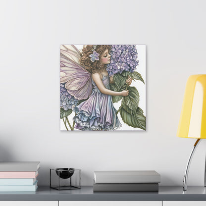 Purple Hydrangea - Flowers & Fairies Collection - Fine Art Print on Canvas