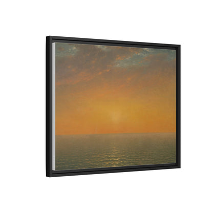 John Frederick Kensett : Sunset on the Sea (1872) - Museum Collection - Framed Canvas Print
