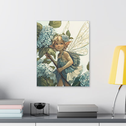Blue Hydrangea - Flowers & Fairies Collection - Fine Art Print on Canvas
