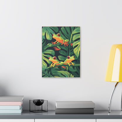 Tree Frog Trio - Garden Friends Series - Fine Art Print on Canvas