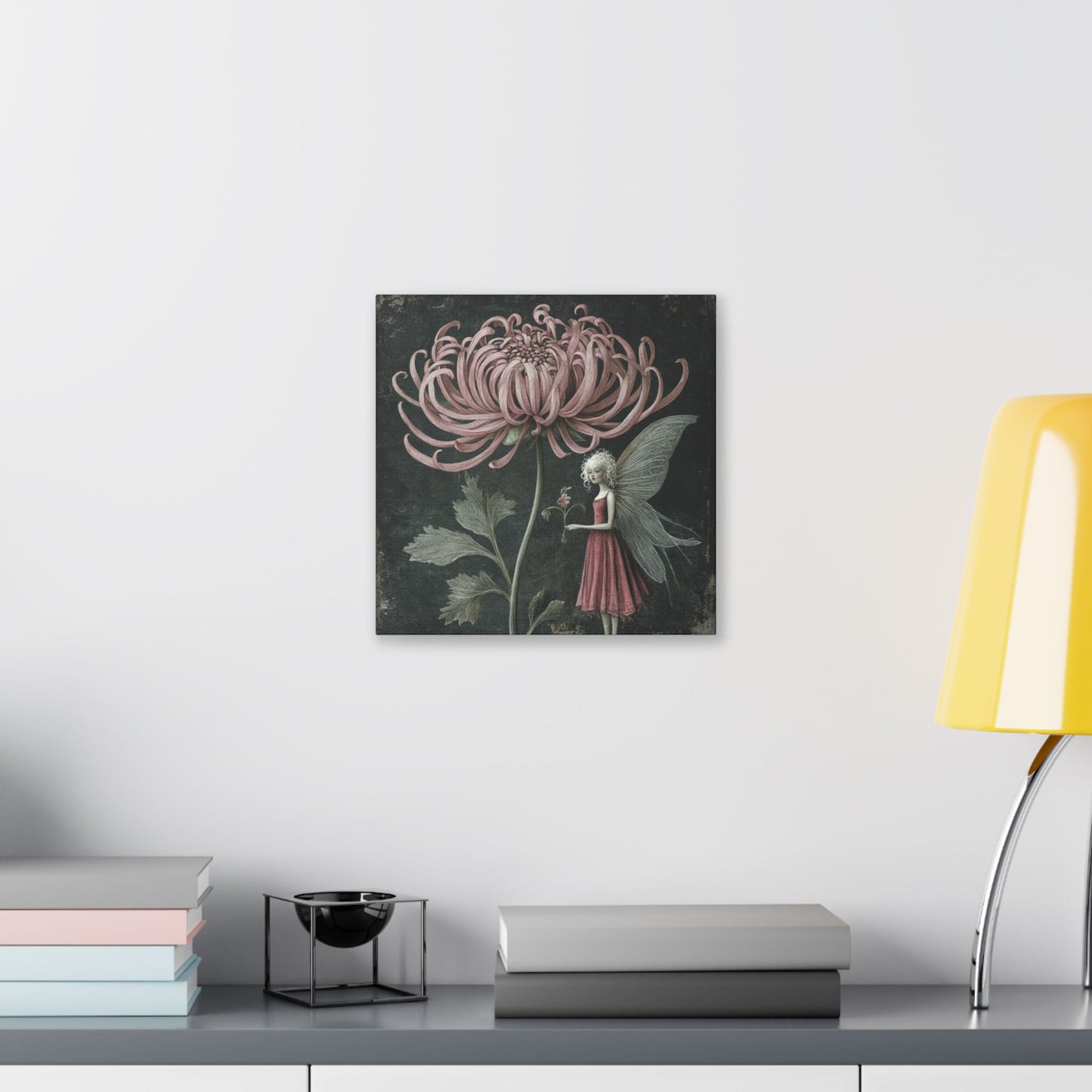 Only Chrysanthemum Will Do - Fairies & Flowers Wall Art Collection on Canvas