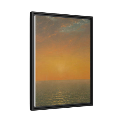 John Frederick Kensett : Sunset on the Sea (1872) - Museum Collection - Framed Canvas Print