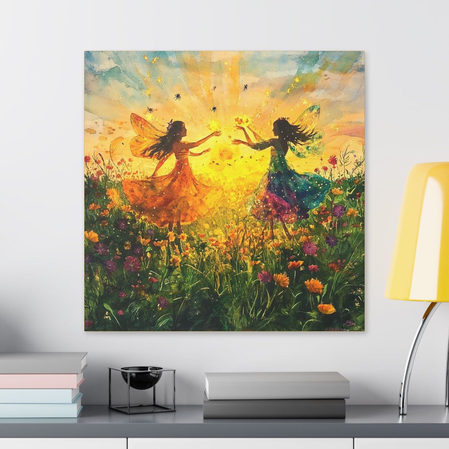 Waking the Sun - Fairies & Flowers Collection - Wall Art - on Canvas