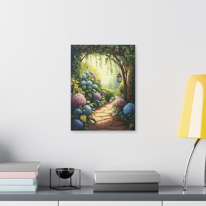 Hydrangea Courtyard - Secret Garden Series - Fine Art Print on Canvas