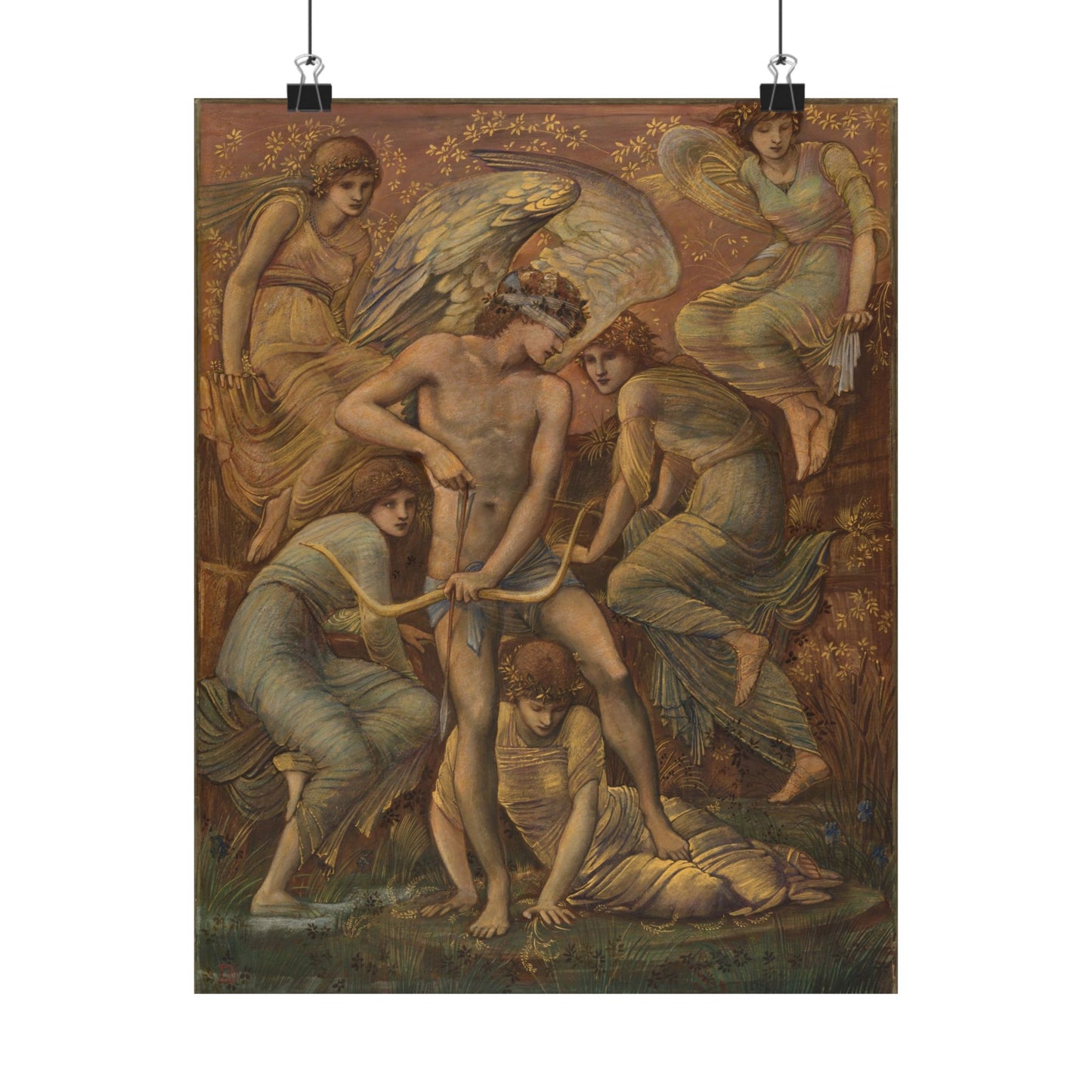 Cupid's Hunting Fields - 1924 - Vintage Fine Art Print - Classic Matte Vertical Poster - Ethereal - Angelic Artwork