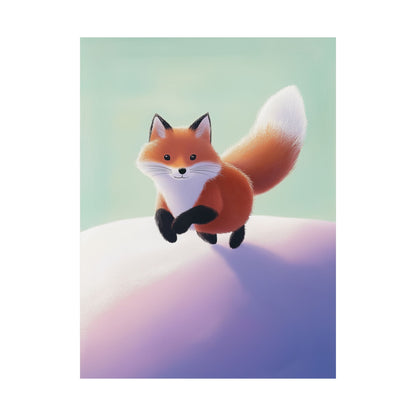 Playful Fox  - Whimsical Animals Wall Art - Cute Animal Posters -  Love Foxes - Vertical Poster