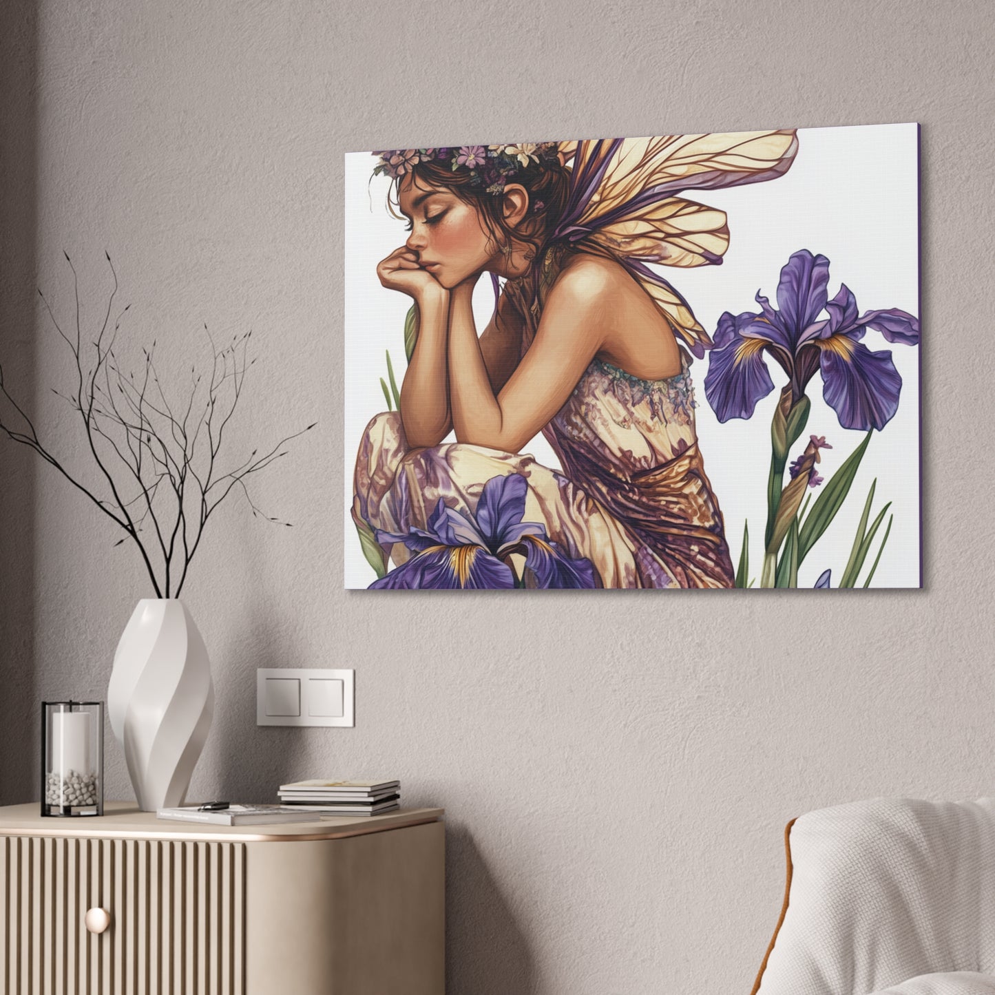 Iris You Were Here - Flowers & Fairies Collection - Fine Art Print on Canvas