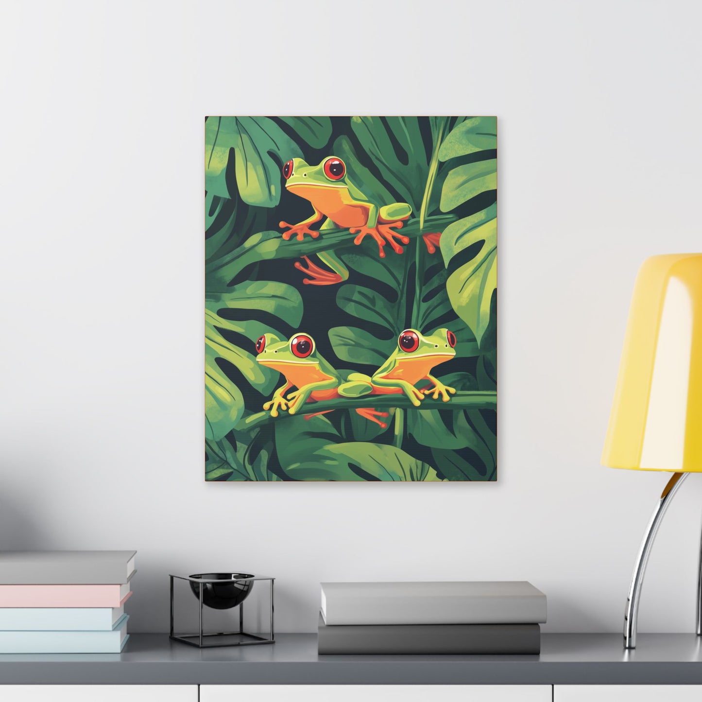 Tree Frog Trio - Garden Friends Series - Fine Art Print on Canvas
