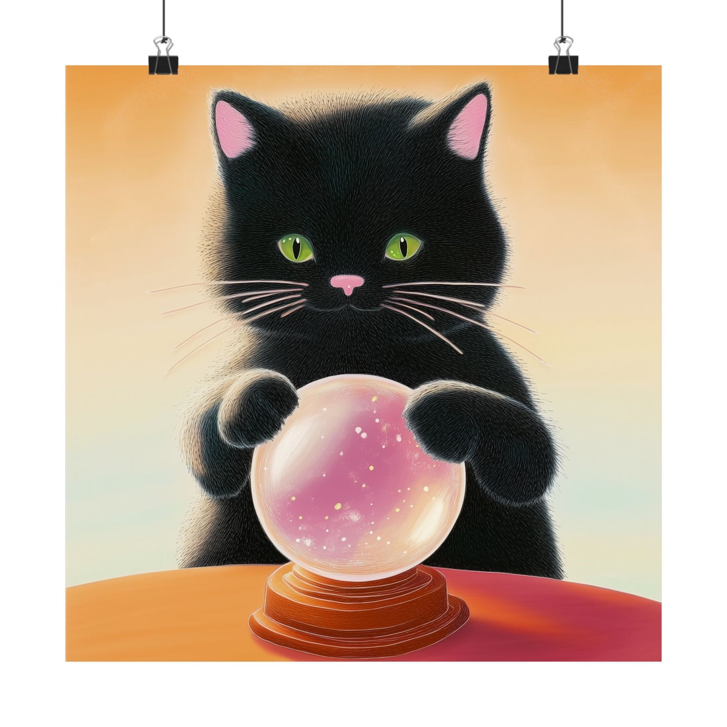 Fortune Telling Cat - Fine Art Print - Whimsical Animals - Posters - Art for Cat Lovers - Wall Art