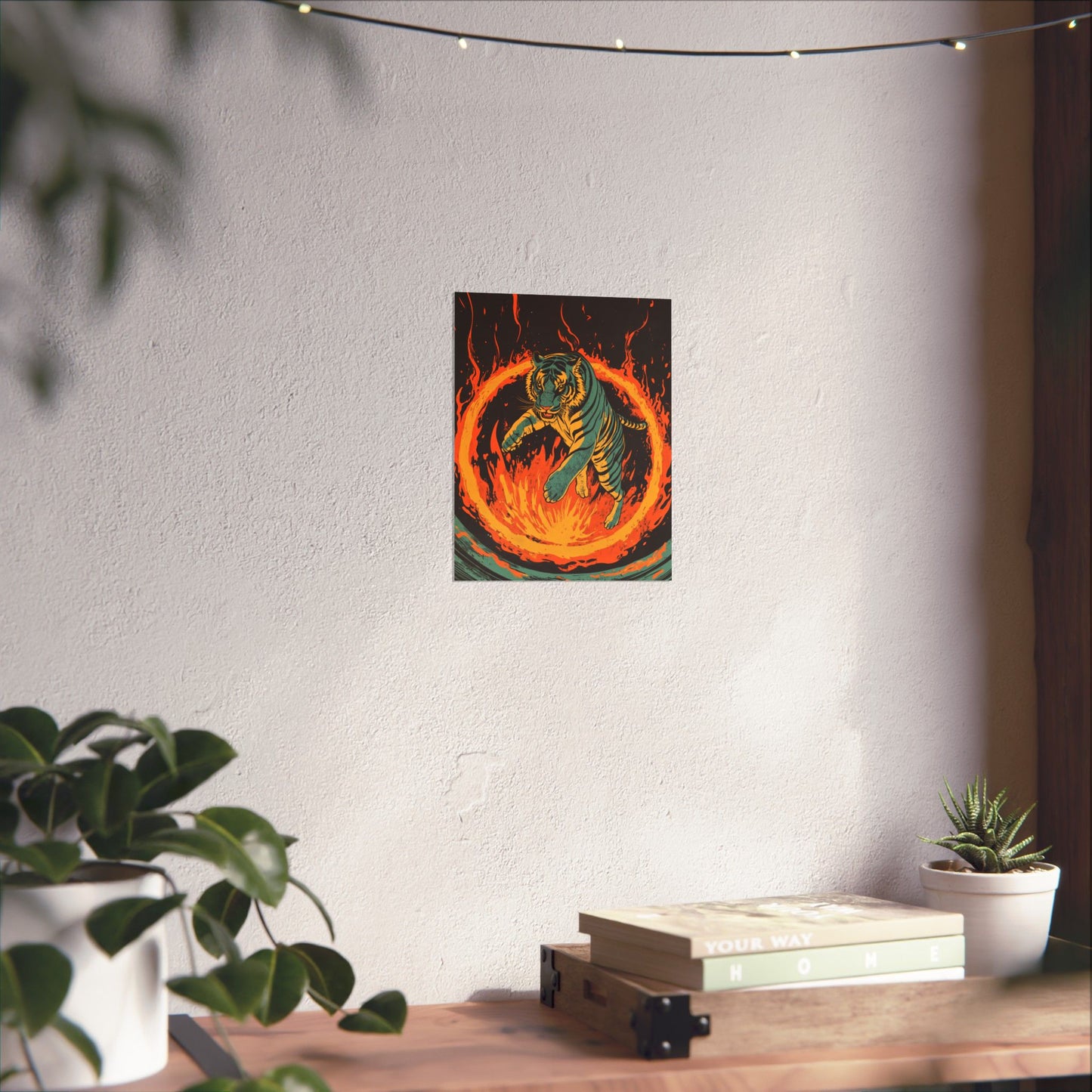 Unleashed - Tiger Jumping Through A Ring of Flames - Matte Vertical Poster - Eye-Catching Wall Art