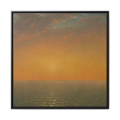 John Frederick Kensett : Sunset on the Sea (1872) - Museum Collection - Framed Canvas Print
