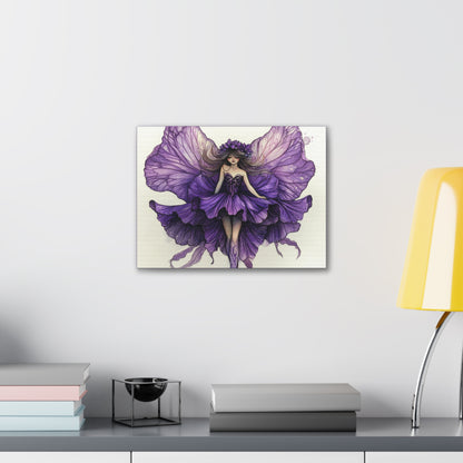 A Violet Affair - Fairies & Flowers Collection - Wall Art - on Canvas