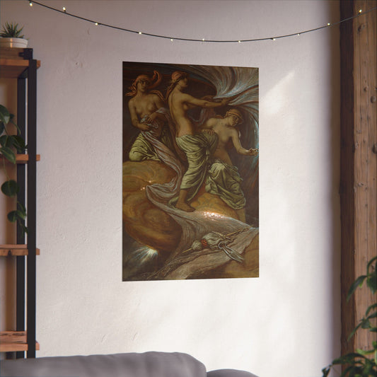 The Fates Gathering in the Stars - Fine Art Print - Vintage - Artistic Vertical Poster - Inspirational Design for Home Décor